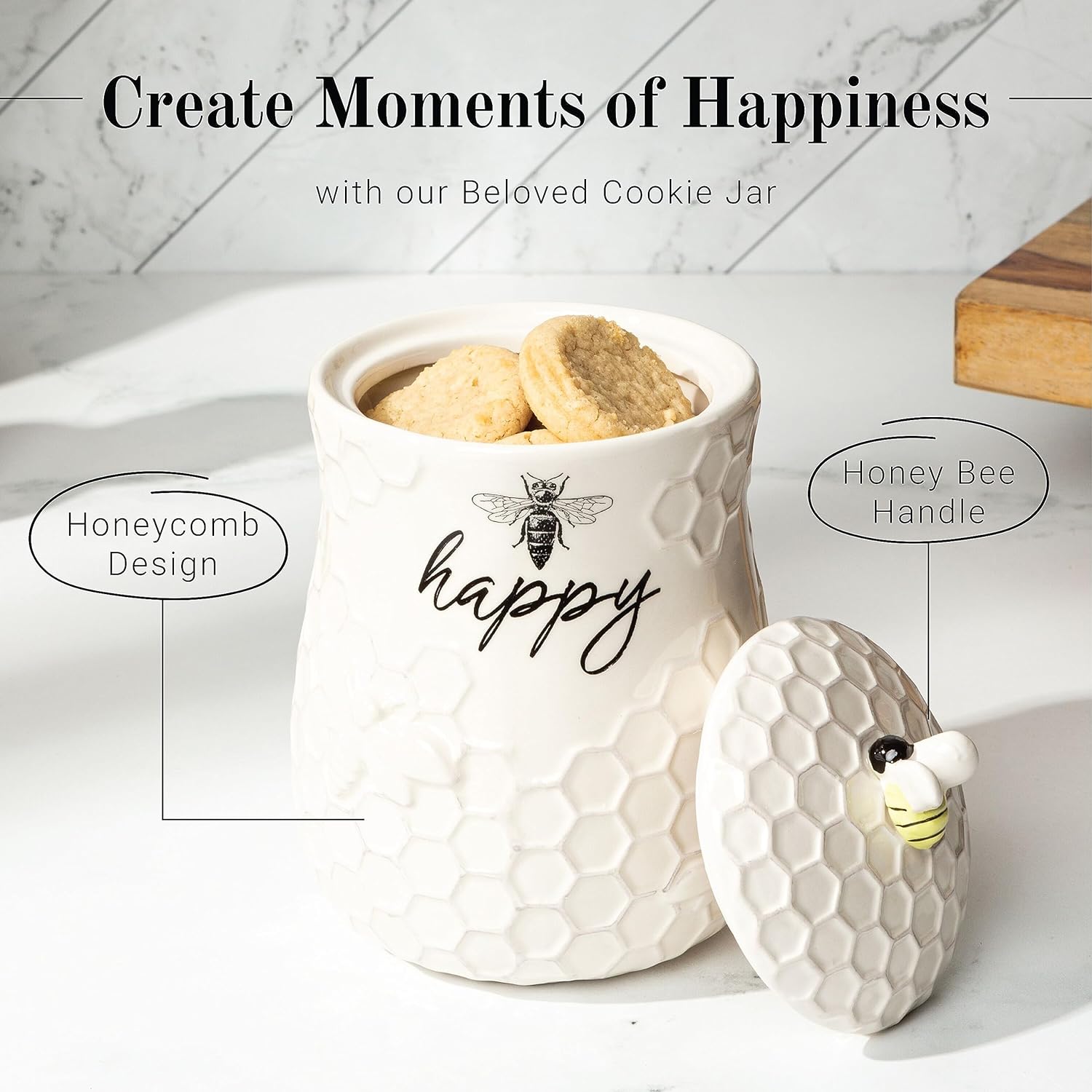 Honey Jar with wooden Hone Dipper, Farmhouse Kitchen Decor Honey Jar with wooden Hone Dipper, Farmhouse Kitchen Decor
